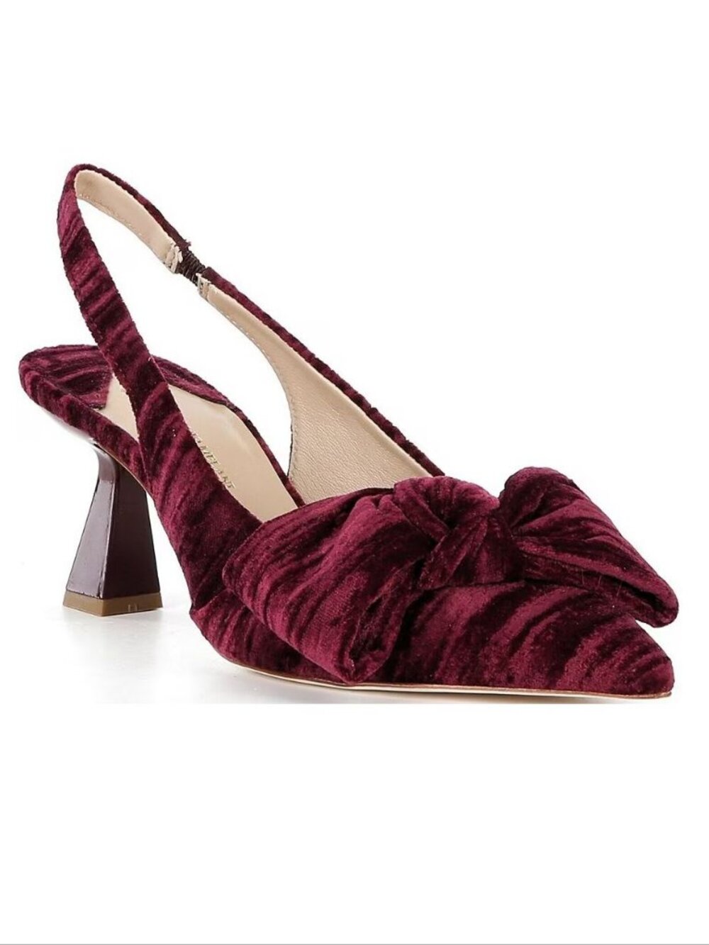 Antonio Melani Lenore Bow Slingback Pumps Size 7.5 Cranberry Burgundy Velvet NEW